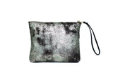 Square Leather Pouch, <BR> in Gunmetal